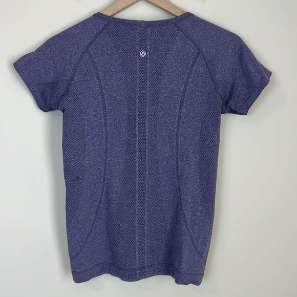Lululemon Swifty Tech Short Sleeve Top Running V Neck Purple Size 6 - Picture 4 of 9